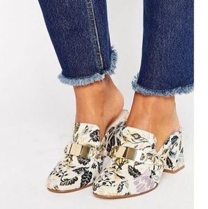 ASOS floral heeled mules